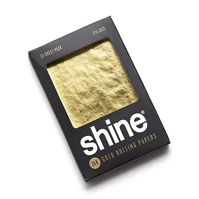 NEW Shine 12 Sheet Pack 24K Karat Gold Rolling Paper Papers Package + QUICK SHIP • $34.99