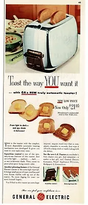 1954 G-E General Electric Automatic Toaster Vintage Print Ad • $8.95