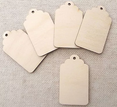 10 X Wooden Luggage Tags Rustic Label Tags Jar Labels Gift Tag Curved Top 80mm • £5.85