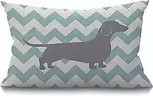 Dachshund Dog Pillow Dachshund Pattern Dog Teal Waves Striped Cotton Md023 • $20.23