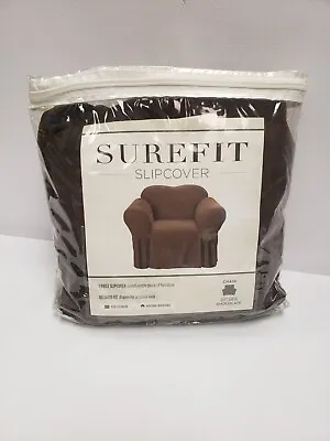 SureFit Soft Suede Chocolate Chair Slipcover • $10