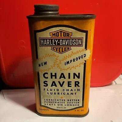 Vintage Harley Davidson Motorcycles Chain Saver Fluid Chain Lubricant 8oz. Can • $175