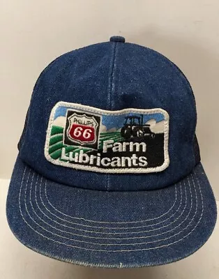 Vintage K-brand Trucker Hat Cap Blue Denim Phillips 66 Farm Lubricants Snap Back • $39.99