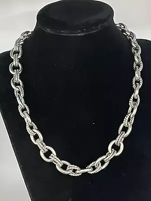 Stainless Steel Statement Jewelry Chain Necklace Signed Milor Of China • $20