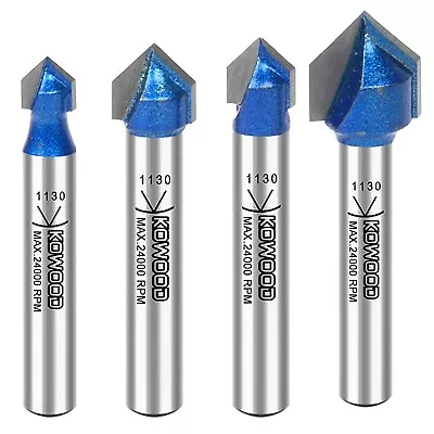 $15.99 • Buy NEW Industrial Grade 1/4in Shank V 90 Degree Groove Router Bit Set Engraving Bit