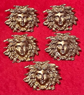 1 (one) Vintage VERSACE MEDUSA HOME DECOR WALL PLAQUE 3D SOLID BRASS GOLD     AG • $169.85