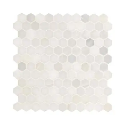 MSI Tile Hexagon Marble Mesh-Mounted 12  X 12  X 10mm White (8.7 Sq. Ft. / Case) • $126.91