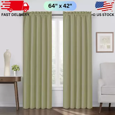 Corinne Modern Blackout Thermal Rod Pocket Window Curtain 1 Panel 42  X 63  • $15.79