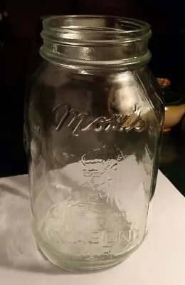 Vintage Mom's Mason Jar Square Glass Quart Canning Jar - Used • $9.99