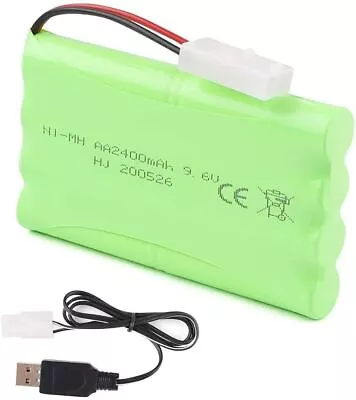2400mAh 9.6V Ni-MH AA Rechargeable Battery Pack With SM-2P 2Pin Plug For RC Cars • £13.89