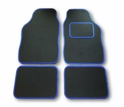 For: Volvo V40 V50 V60 - Universal Car Floor Mats Black Carpet & Blue Trim • $13.60