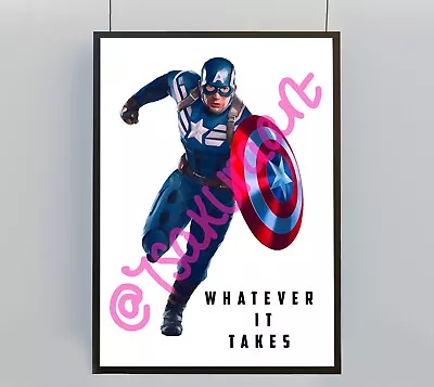 Captain America Print Cap America Poster Cap America Shield Chris Evans Poster • £9.99