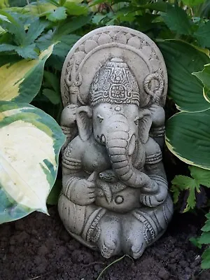 £18.50 • Buy Stone Garden Ganesh Elephant God Buddha Statue Ornament