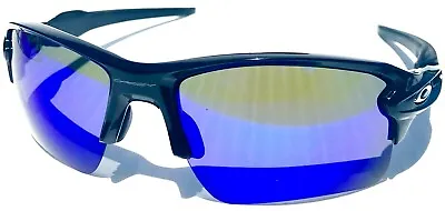 NEW* Oakley FLAK 2.0 BLACK W POLARIZED Galaxy Blue 2 Lens Set Sunglass 9188 • $136.88