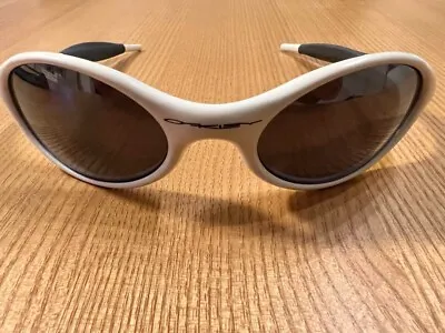 Oakley Eye Jacket White Sunglasses Made In USA Rare Discontinued Old Model • $664.99