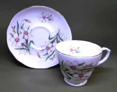 Vintage DUCHESS TEA CUP & SAUCER - WHITE FLOWERS Footed Cup English Bone China • $14.99