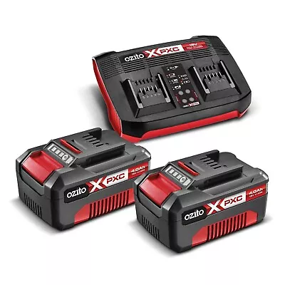 Ozito PXC 18V 2 X 4.0Ah Batteries & Multi Charger Pack PXMBC-800 • $152