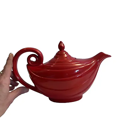 Vintage HALL USA Chinese Red 6 Cup Aladdin Genie Ceramic Teapot With Lid Mint! • $134.87