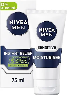 NIVEA MEN Sensitive Face Moisturiser With Zero Percent Alcohol  (75ml). UK* • £4.59