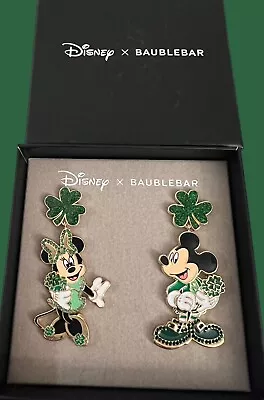 New Disney X BaubleBar Mickey & Minnie Mouse St. Patrick's Day Dangle Earrings • £37.59