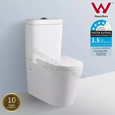 WELS Wall Faced Box Rim Ceramic Toilet Suite Dual Flush Soft Close Seat P S Trap • $456.20