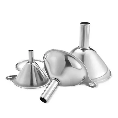 Stainless Steel Funnels Large Small Funnel Set Of 3 Food Grade Mini Metal K... • $11.90