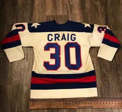 1980 Miracle On Ice Team USA Jim Craig #30 Hockey Jersey VTG Rare KLB Limited S • $199