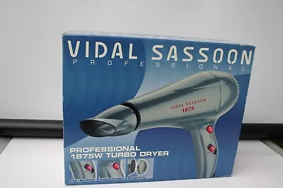 Brand New Vidal Sassoon Professional Turbo Hair Dryer 1875W VS773 Gray 2005 • $26.99