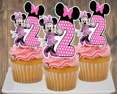 Minnie Mouse (Pink) Cupcake Topper (12pcs) • $7.99