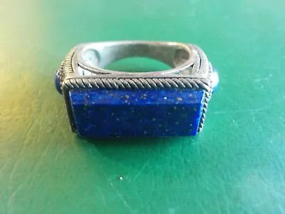 $9.99 • Buy Sterling Silver Tone Ring Size 8 With Blue Colored Stones .925  (SE BX)