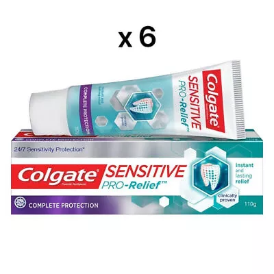 6 PACKS X 110G COLGATE Sensitive Pro-Relief Whitening Toothpaste  FREE SHIPPING • £82.09