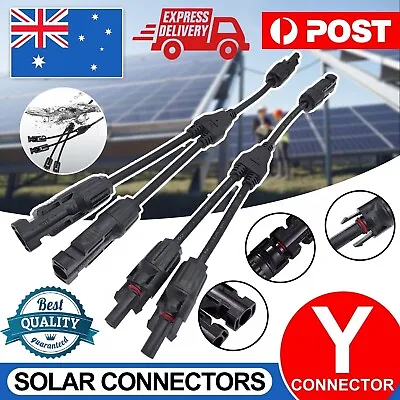 NEW 1 Pair Solar Y Connector Cable Plug Inline Solar PV Panel IP67 2 Connection • $14.99