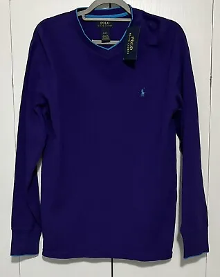 Polo Ralph Lauren Purple Thermal Waffle Long Sleeve Shirt NWT Size Men’s M • $35