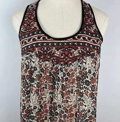 *FLAWS* VTG 70s KAISER Cotton Gauze Dress XS Indian Block Print Hippie Shift  • $64.99