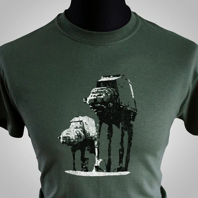$17.11 • Buy AT-AT Walkers T Shirt Retro Movie Star Wars Empire Strikes Back Hoth Sci Fi Grn