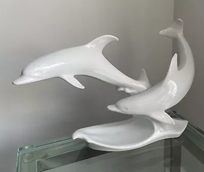 Kaiser Bisque Collectible Figurine “Dolphins Playing With Waves” • $125