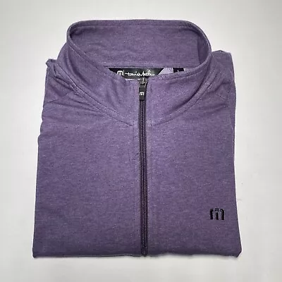 Travis Mathew 1/4 Zip Golf Pullover Sweater Men's Size Large Purple Hip Pockets • $27.89