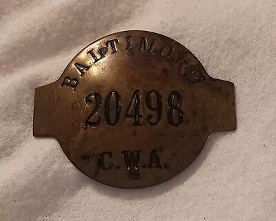 Vintage Metal Badge Pin From BALTIMORE Maryland C.W.A Civil Works Administration • $15.90