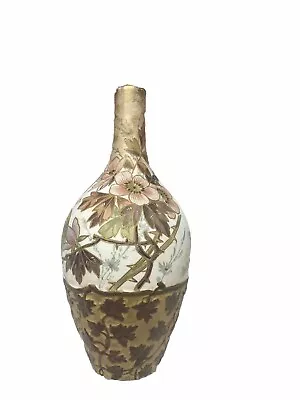 Antique Franz Mehlem Royal Bonn Moriage Raised Gold Relief HP Vase • $50
