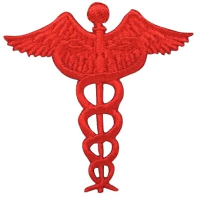 Caduceus Applique Patch - Doctor Nurse EMT Paramedic Medical 2.5  (Iron On) • $2.95