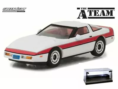 Diecast Car W/led Case 1984 Chevy Corvette C4 The A-team Greenlight 86517 1/43 • $32.99