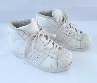 £12.74 • Buy Youth Adidas Pro Model Shell Toe High Top Sneakers (789002) Size 11K White 