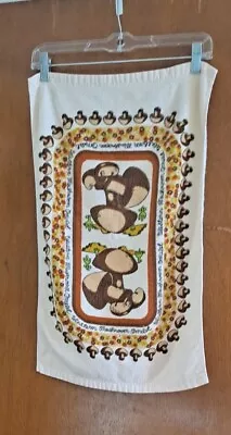 Vtg. 70s Western Mushroom Omelet Terry Cloth Dish Towel 15  X 23 1/2  • $10