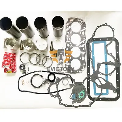 For Toyota Forklift  2J Rebuild Kit Piston Ring Liner Gasket + Valve+guide 8pcs • $550