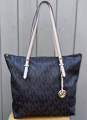Michael Kors Jet Set Travel Top Zip Signature Monogram Tote Handbag For Women • $39.99