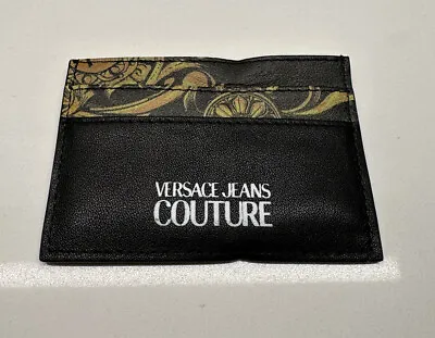 NEW Versace Jeans Couture Cardholder Card Case Wallet Black FREE Shipping • $48.99