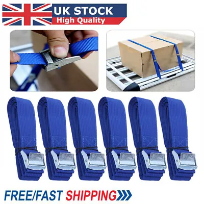 6X Quick Release Tie Down Strap Cam Buckle For Roof Rack Luggage Cargo 2.5M*25MM • £7.79
