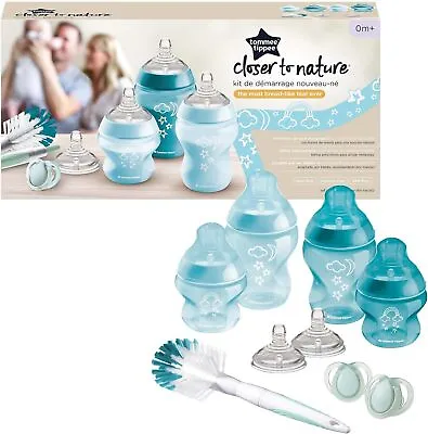 Tommee Tippee Closer To Nature Newborn Baby Bottle Starter Kit  Anti-Colic BLUE • £18.95