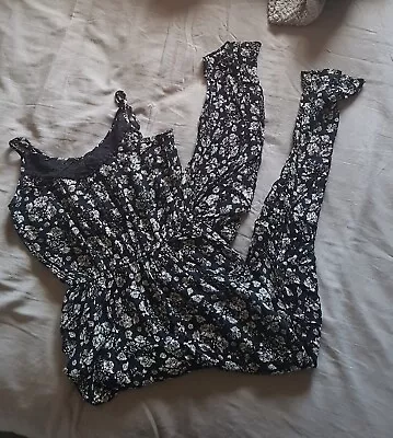 Womens/teen Girls Black Floral Jumpsuit  ... Lily Loves  ... Size 8 • $15