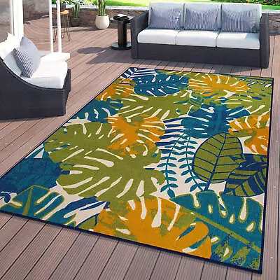 Rugshop Outdoor Carpet Contemporary Tropical Leaves Flatweave Indoor/Outdoor Rug • $46.41